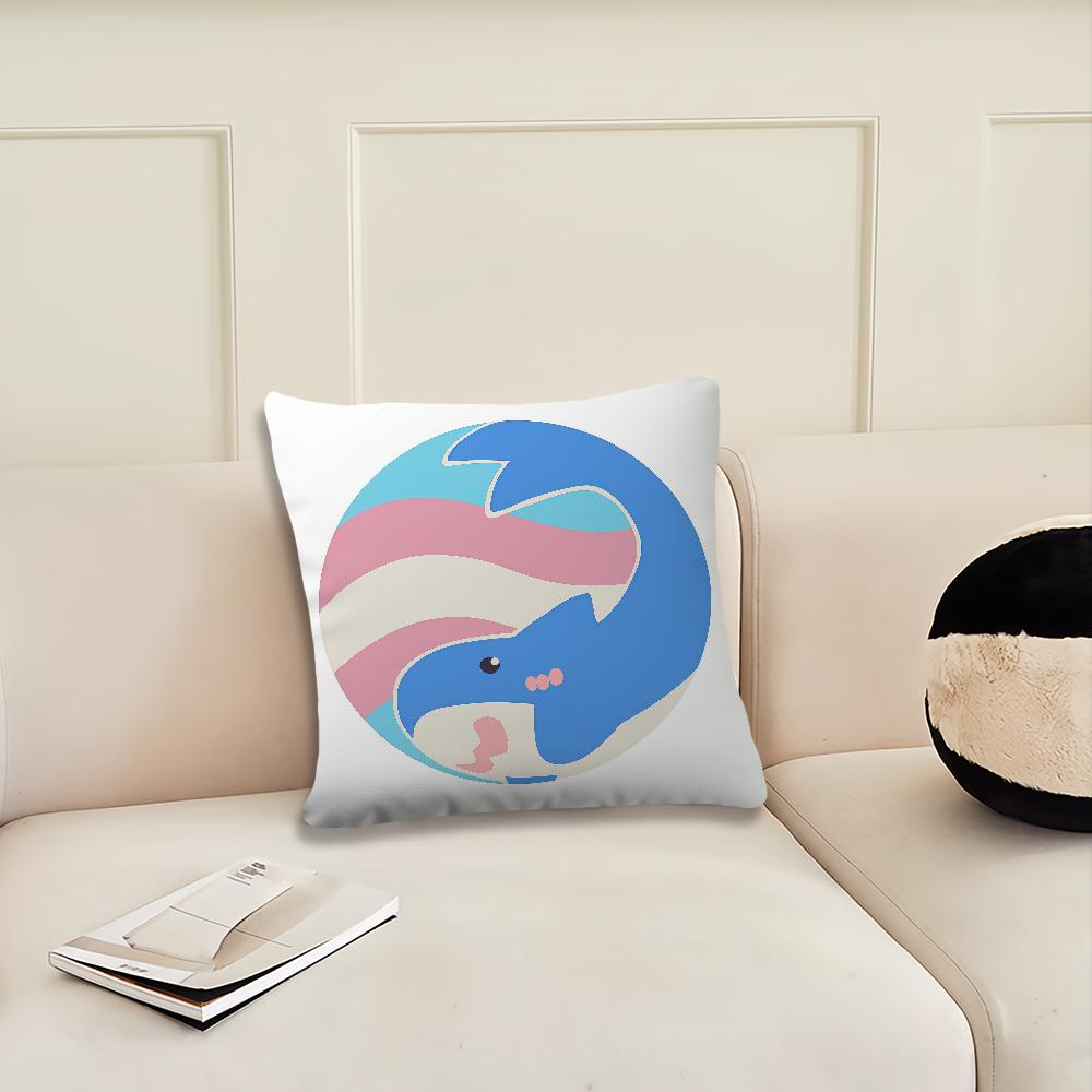 Trans Blahaj Shark Cushion Cover Pillow Cover Decoration Room Home Sofa Living Office Car Nordic Simplicity