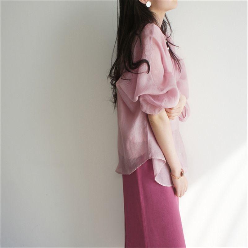 Plum Red Contrasting Color Two Sides of the Knee High Waist Skirt for Women with Silk Satin Matte Smooth Artistic Sense