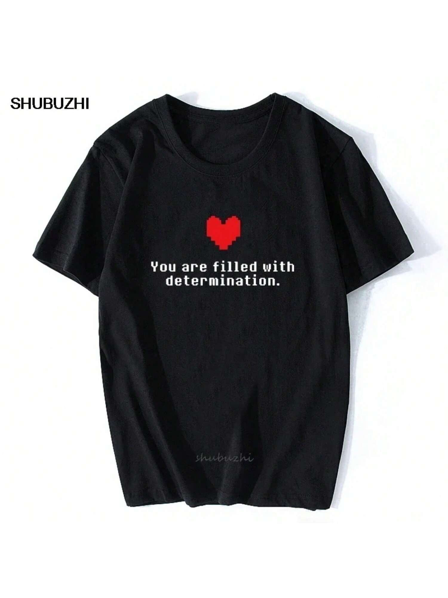You Are Filled With Determination Letter T-Shirt Undertale Funny Game T Shirt Wounisex Gamer Clothes High Quality Tee S разноцветный