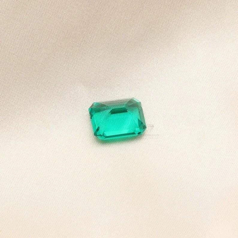 11x9 MM Flawless Natural Green Emerald Certified Emerald Cut Loose Gemstone