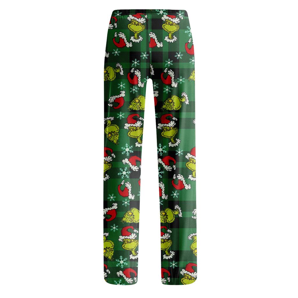 Pyjamasbukser Nattøy Fritidssnor Elastisk midje Bukser Komfortable Rette Yoga Løse Bukser