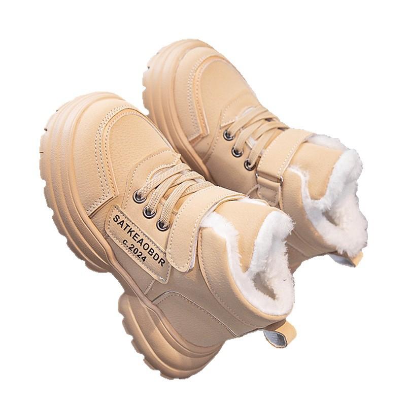 Kinder-Schneestiefel Fell integriert Winter 2025 neue Mädchen große Baumwollschuhe gestapelt verdickt Mädchen Martin Baumwollstiefel