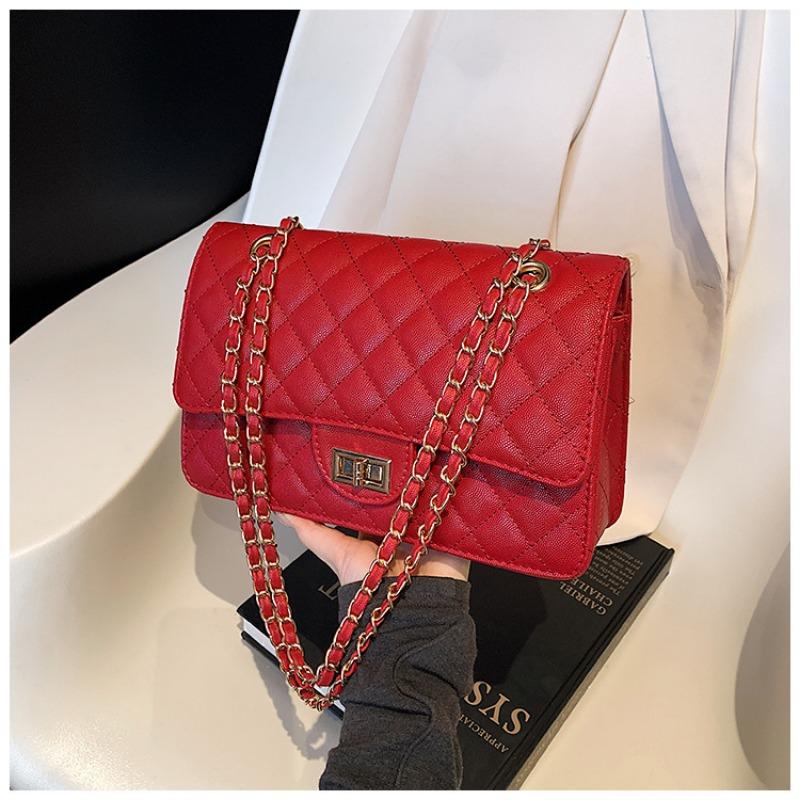 Bag Women's New Trendy Fashion Diamond Chain Bag Popular Single Shoulder Oblique Cross Armpit Bag