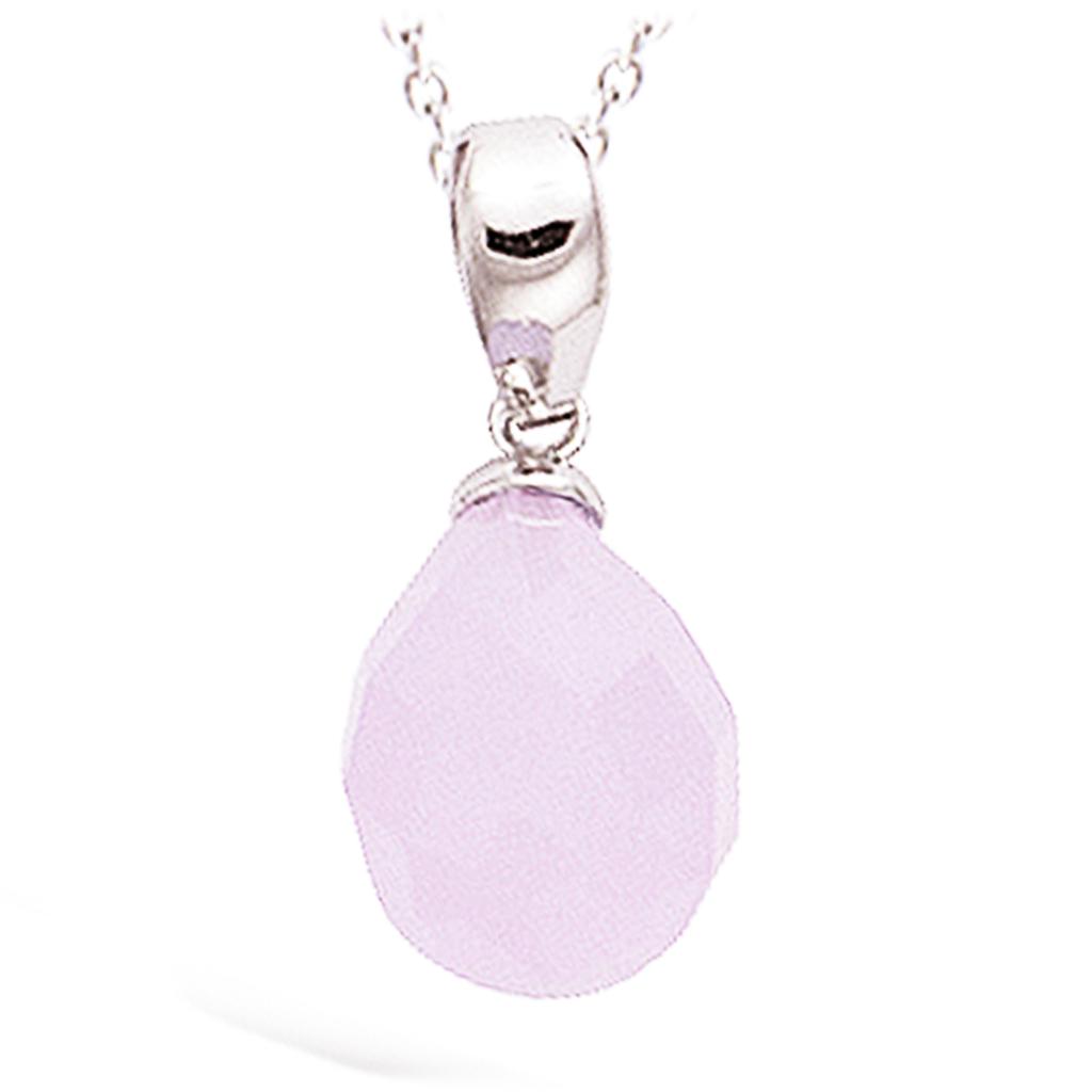 Les Trésors De Lily [N4030] - Silver Pendant 'Linda' Pale Pink Silver (rhodium-plated) - 13x8 Mm