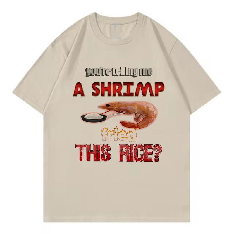 

Funny Animals Shrimp Design Printed T Shirts Unisex Women Tshirt Round Neck Short Sleeve Trendy Tee Shirt Streetwear Unisex Tops 4XL