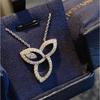 Trendy Light Luxury Geometric Diamond Necklace for Women - Elegant Collarbone Accessory