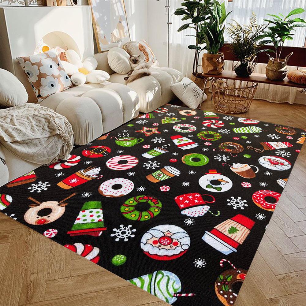 Weihnachtsbaum Rentier Geschenk Teppich Wohnzimmer Dekor Sofa Teppich Zuhause Schlafzimmer Teppich Lounge Flur Fußmatte Weihnachtszubehör