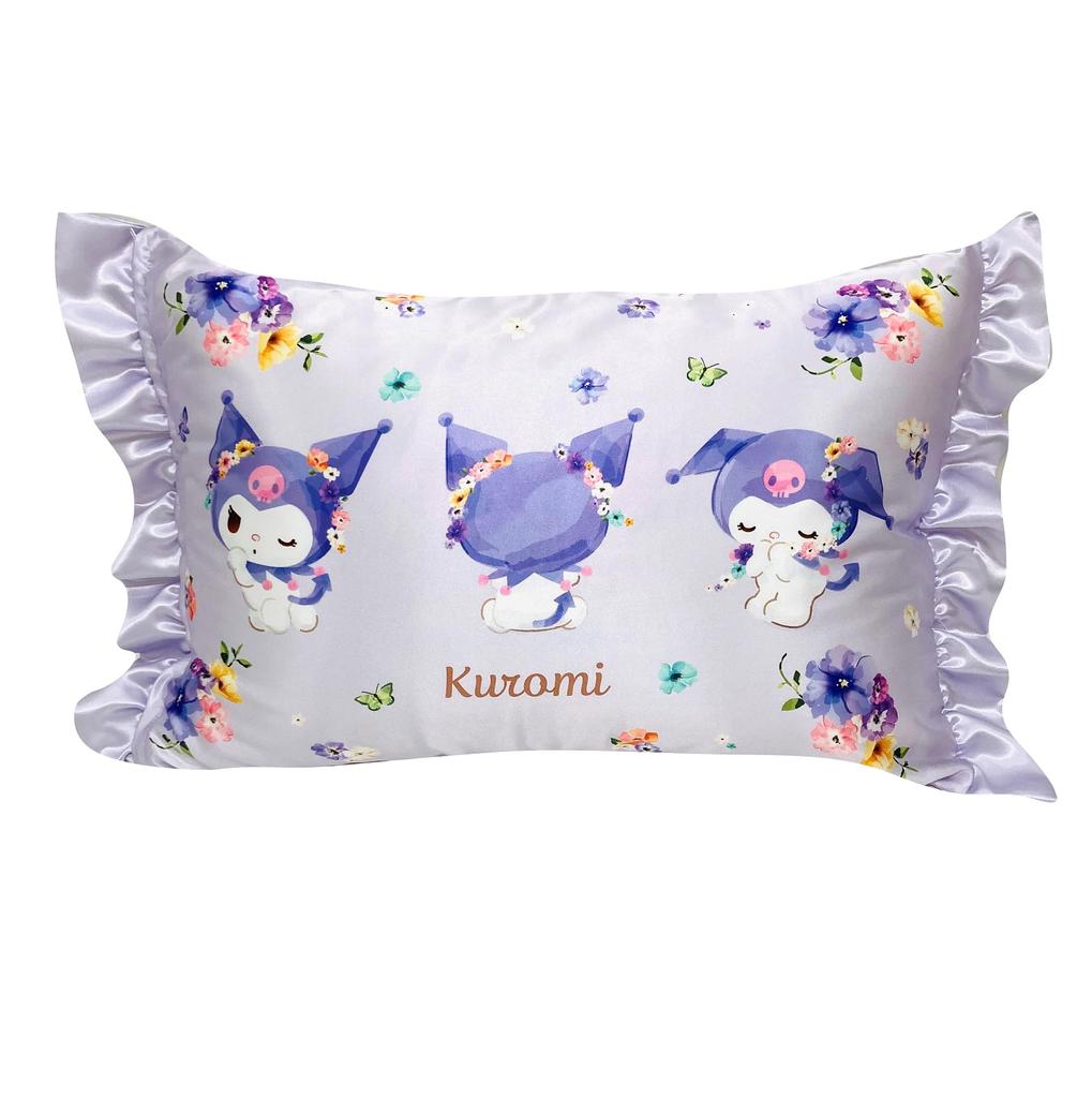 MORIPiLO Silk Touch Kuromi Sanrio Characters Silky 405853 (Morishita) Pillowcase, Touch, Ruffled, Washable, 43x63cm, Purple,