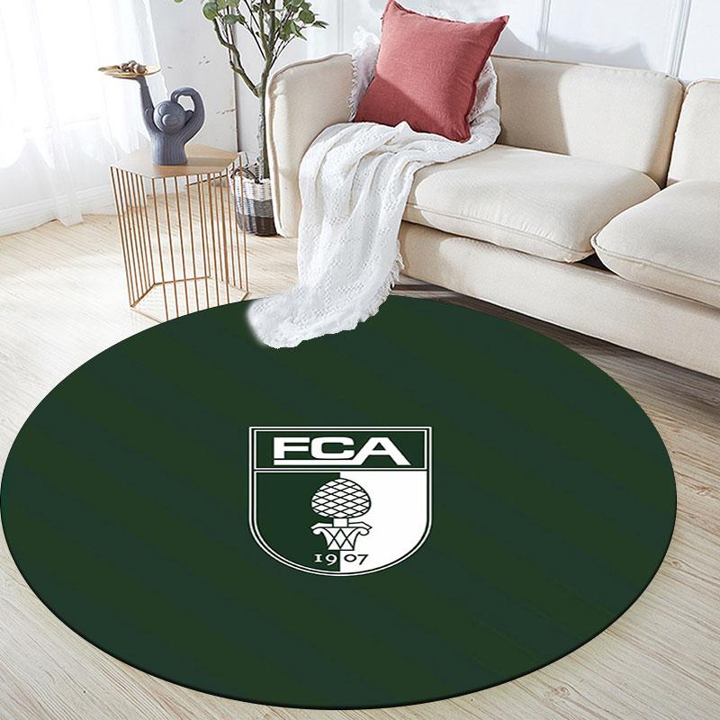 FC Augsburg,Runder Teppich,Teppich für Wohnzimmer Schlafzimmer Sofa Spielzimmer Dekor,Rutschfeste Fußmatte