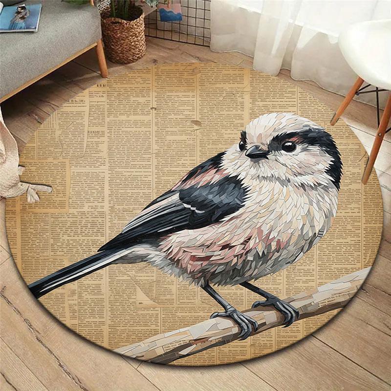 Stickerbird Round Area Rug,Carpet Rug for Living Room Bedroom Sofa Playroom Decor,Non slip Floor Mat