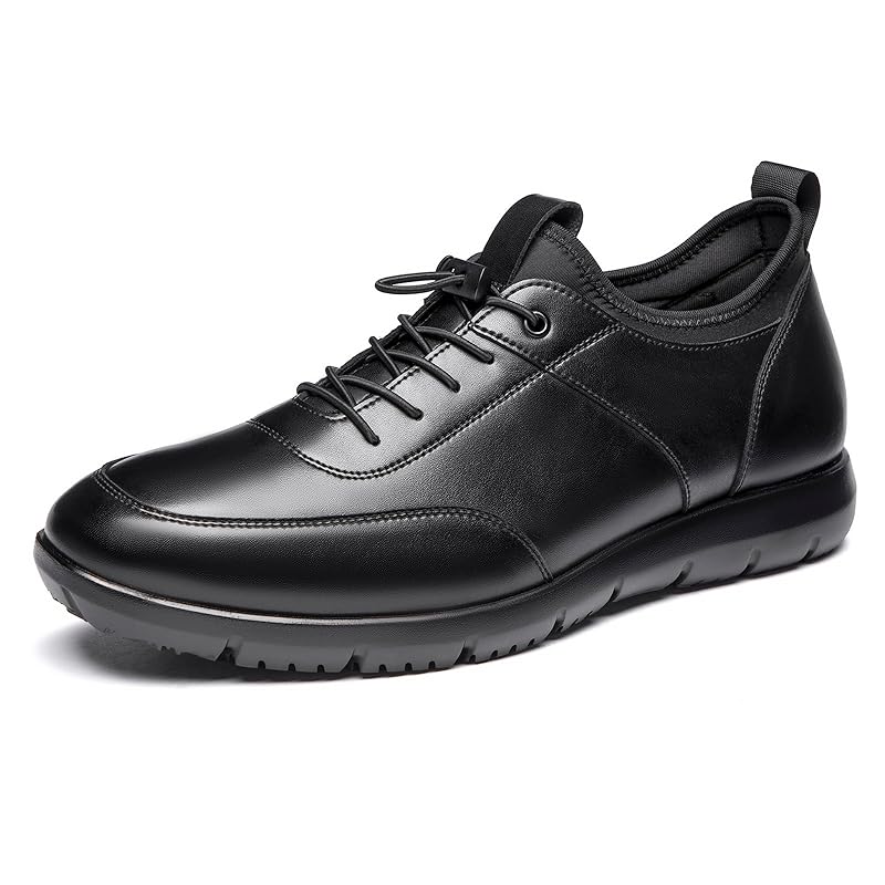 

[Poerkan] I can run business shoes men s super lightweight business sneakers leather shoes bacteriostatic deodorant Easy to walk recruitment work