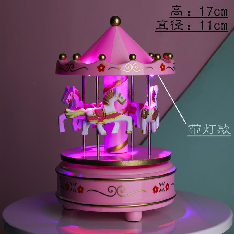 Merry-go-round Music Boxes  Music   Room Decoration Gifts Unisex Christmas Horse Carousel Box Home Decor WF916
