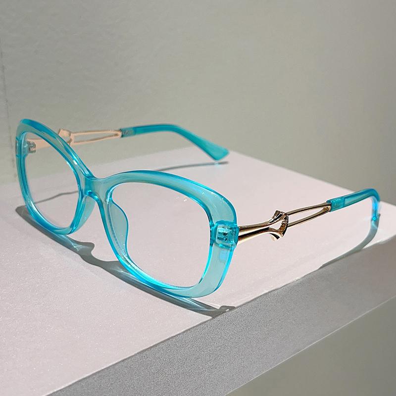 

Овальные Оптические Оправы Женские Новая Мода Лоскутная Оправа Дизайн Бренда Очки Трендовые Винтажные Очки для Блокировки Синего Света transparent lenses очистить синий