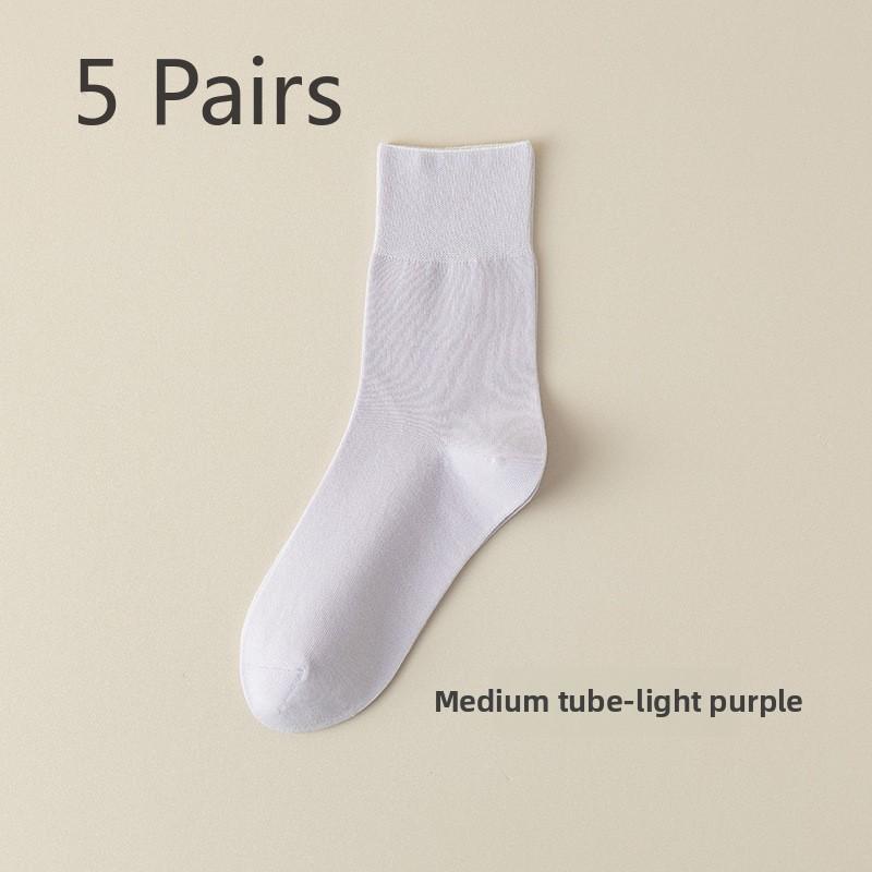 

5 пар носков средней длины Женские летние тонкие свободные носки Женские носки без косточек на месяц Женские носки 5 Pairs светло-фиолетовый