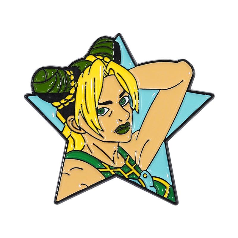 

Unique Jotaro And Jolyne Jojo Anime Character Badge Crafted From Durable Alloy XZ6306