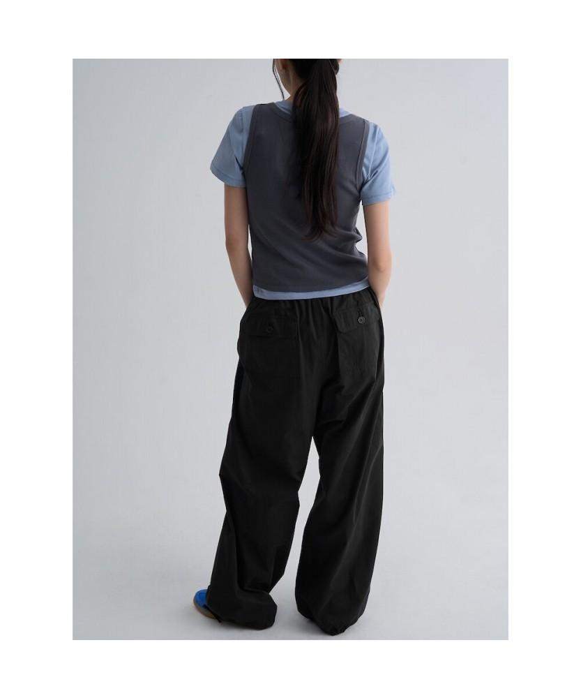 8SECONDS Cotton Blend Peach Elastic Waist Pants Black