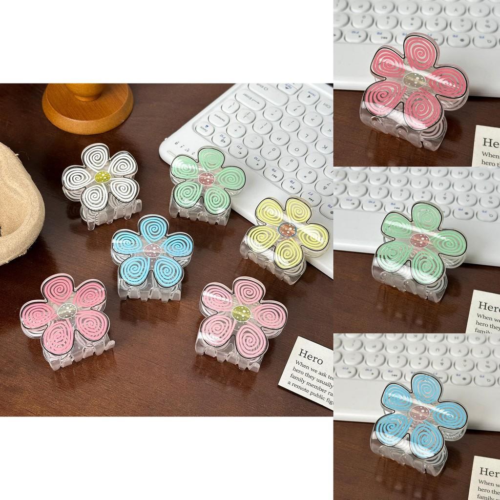 Beautiful Flower Design Hair Clips In Soft Macaron Colors For Fashionable Looks
