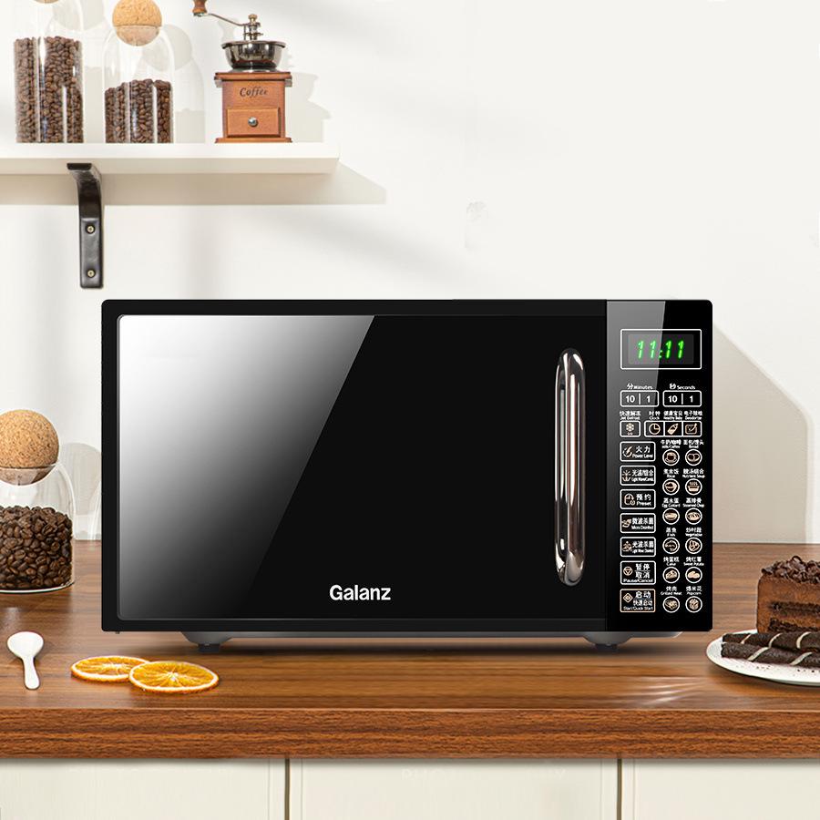 Smart Flatbed Microwave: Compact All-in-One Lightwave Oven with Micro-Steam-Bake, Timer, and Reservation Features