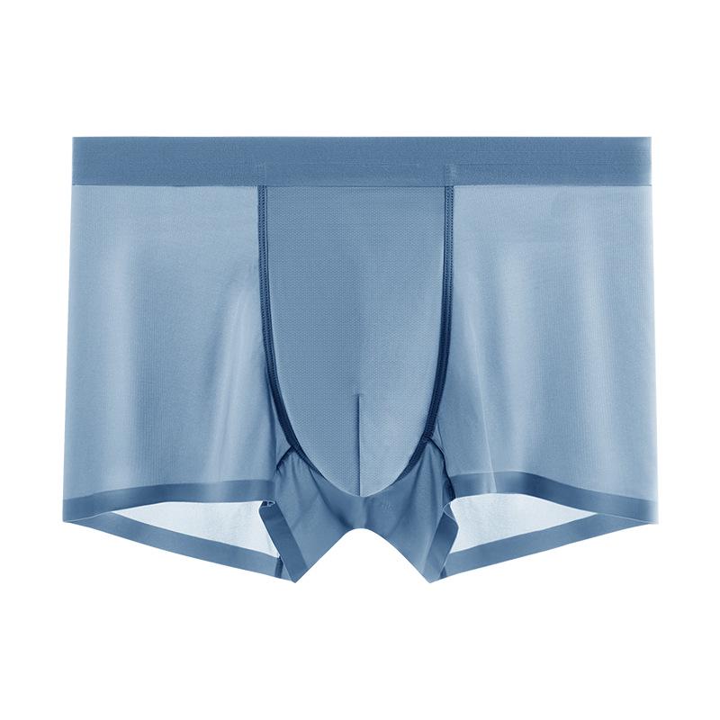 90G Men s Ultra-Thin Seamless Ice Silk Boxer Briefs – Antibacterial, Breathable, Mid-Rise, Plus Size