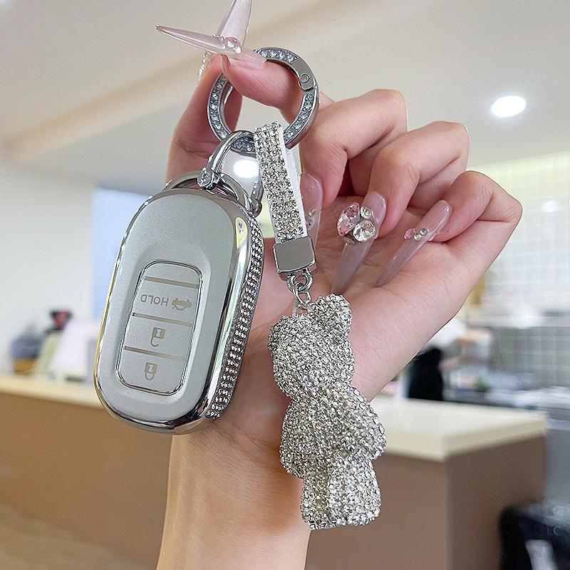 Premium Women's Car Key Case for Honda Accord, Civic, CR-V, Fit, Odyssey, Vezel, Lingpai, and XR-V