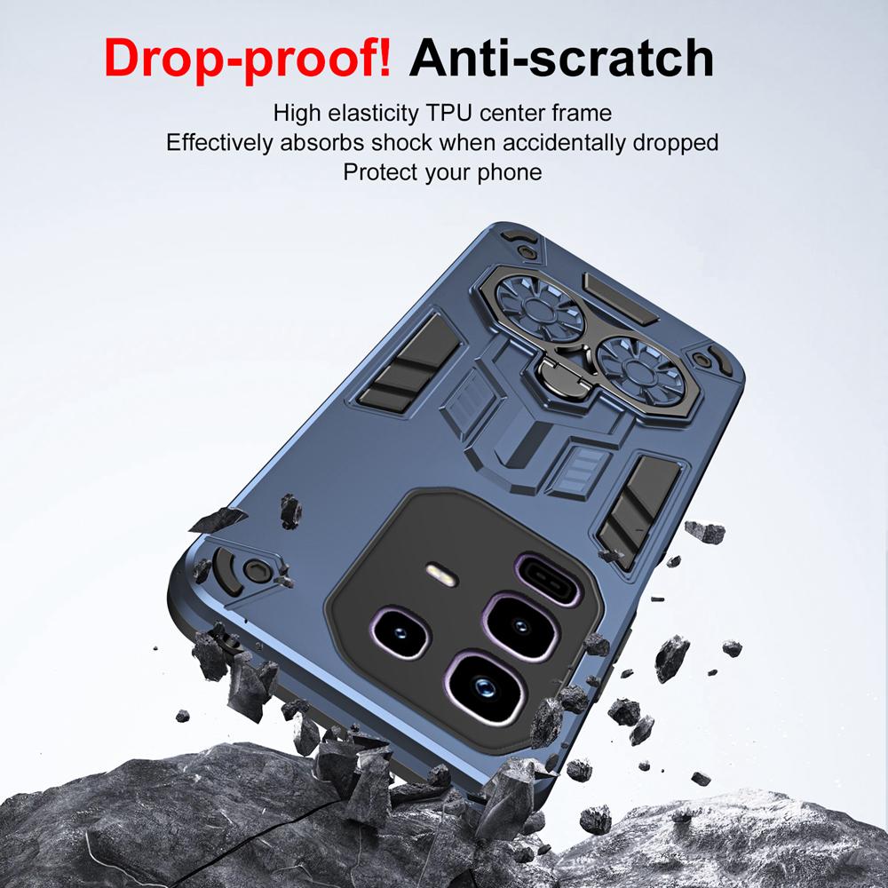 KEYSION Shockproof Case for Infinix Note 50 Pro 4G Silicone+PC Metal Ring Stand Phone Back Cover for Infinix Note 50X 5G 50S 5G