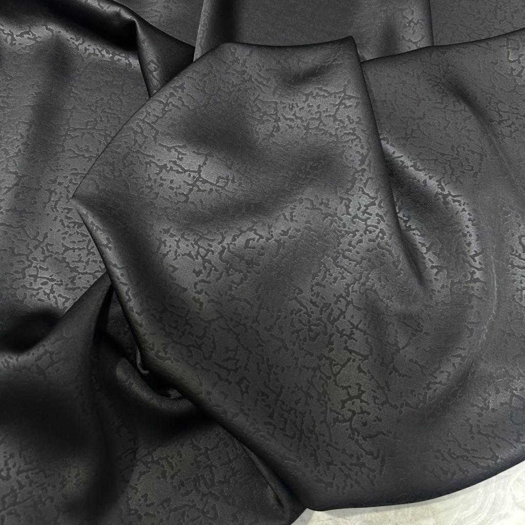 Dark Patterned Jacquard Smooth Satin Fabric Suitable for Wedding Dresses Formal Gowns and Designer Clothing Fabrics
