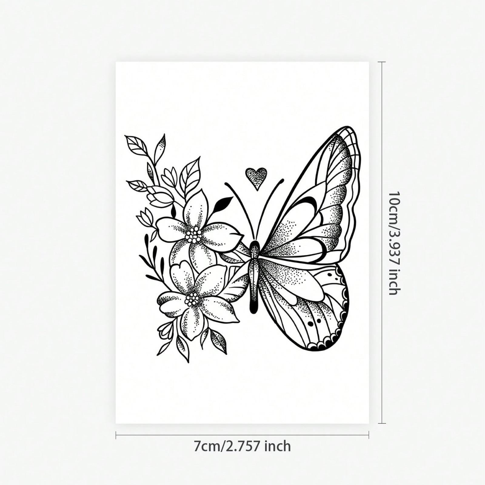 Simple high-end personality small fresh retro rose arm back tattoo sticker 7*10