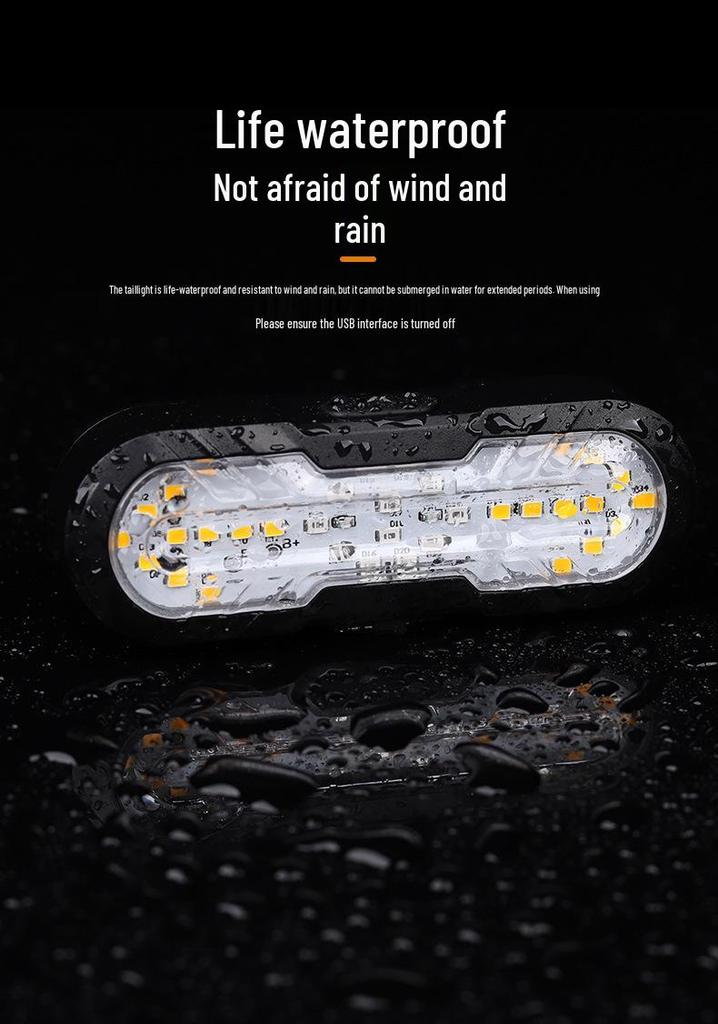 Multifunctional USB Rechargeable Bicycle Turn Signal & Horn Taillight