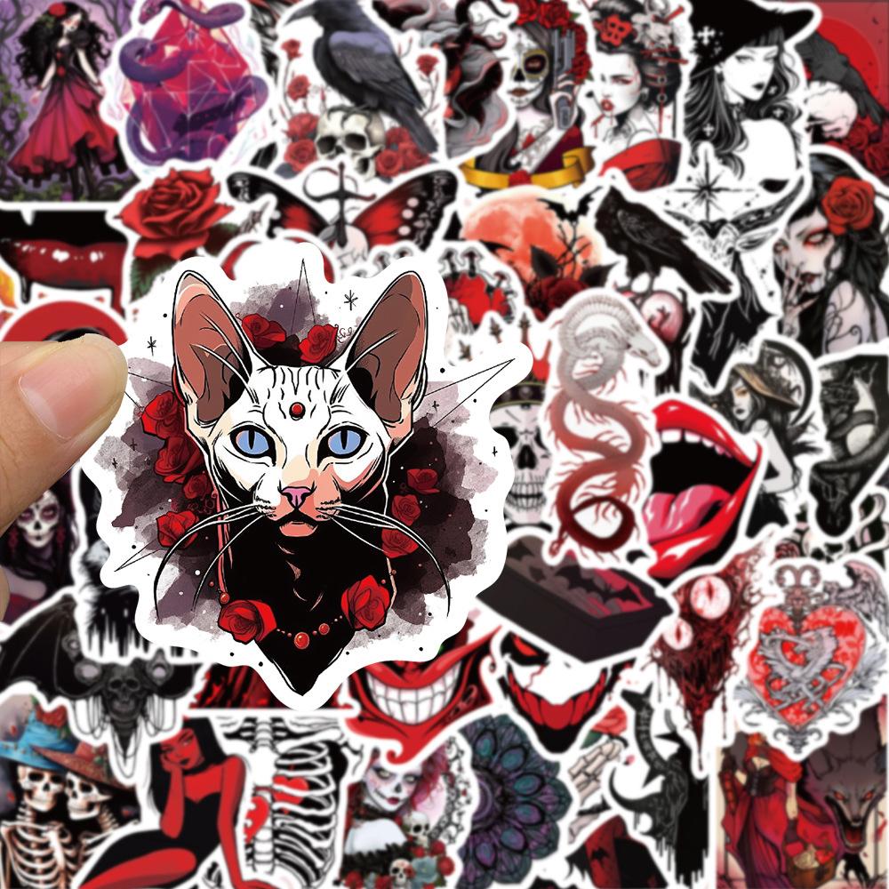 10 30 50Pcs Punk Horror Gothic Skull Witch Stickers Vintage Decals Laptop Motorcycle Skateboard Phone Cool Waterproof Sticker