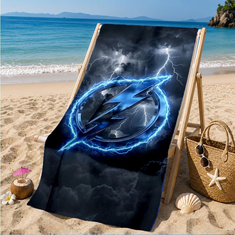 Bay Lightning Hockey Beach Towel, Super Soft Microfiber, Perfect Gift for Her/Him, Birthday, for Pool, Beach, Travel, Decor Beach Party