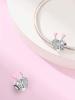 Charms Silber Rosa Schleife Herz Wecker Perlen Charm Kupferbeschichtet Passend für Charms Original Armband Zum Schmuck basteln DIY Charm