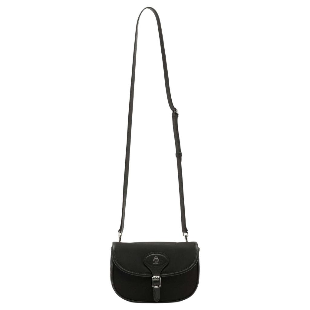 Bally B-Light Logo Silver Hardware Accessories Leather Shoulder Bag Men Shoulder Bag Black 6311528