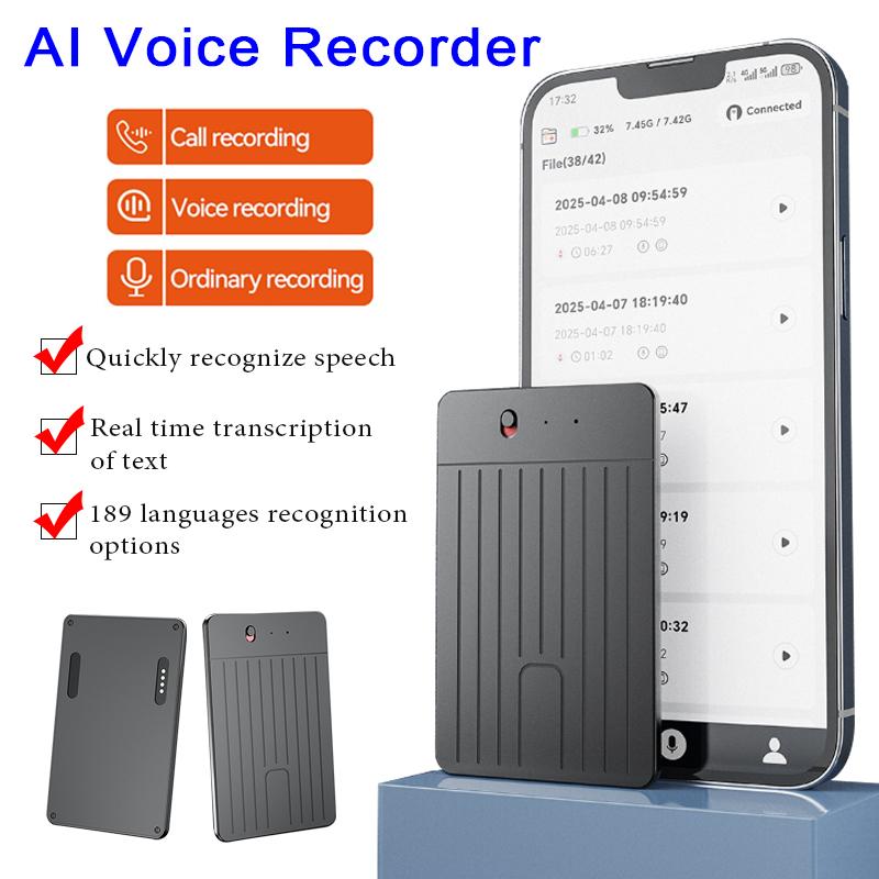 Portable ChatGPT-4 AI Voice Recorder Intelligent Note Voice Recorder Rechargeable AI Notetaking Device for Lectures Meetings
