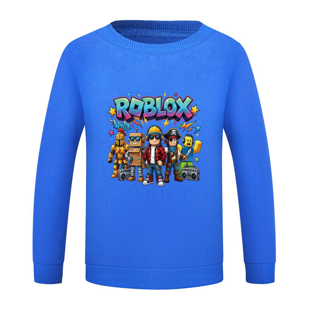5574 Kids Boys Girls Roblox Print Round Neck Long Sleeves Sweatshirt