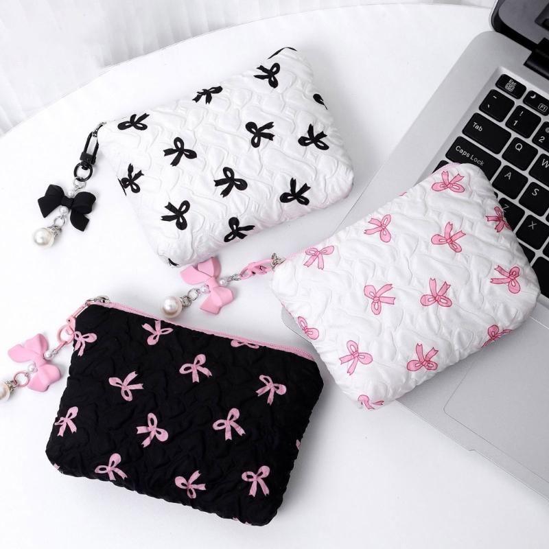 Cosmetic Bag Large Capacity Toiletry Bag Aesthetic Cosmetic Organizers Bows Makeup Bag Skincare Organisers for Women