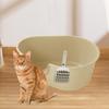 Cat Litter Box Portable Deep Loo Large Space Bedpan Open Top Pet Tray