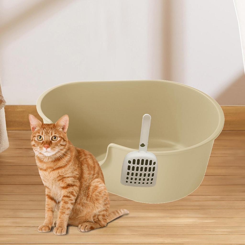 Cat Litter Box Portable Deep Loo Large Space Bedpan Open Top Pet Tray