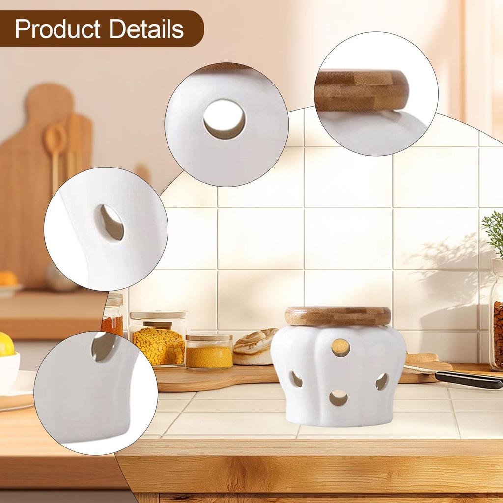 Porzellan Knoblauchaufbewahrungskeller Topf Kürbisförmig Tragbar Steinzeug Snacks Süßigkeiten Aufbewahrungsbehälter