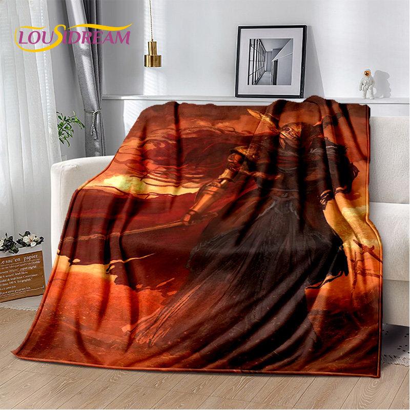 Elden Ring 3D Printed Game Gamer Soft Plush Blanket,Flannel Blanket Throw Blanket for Living Room Bedroom Bed Sofa Picnic Cover