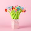 8Pcs/Lot Cute Colorful Flower Shake Gel Pens Kawaii Panda Capybara Girl Gift Black Office Signature Pen Kids School Stationery