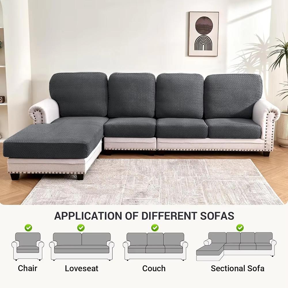 Thick Sofa Seat Cushion Cover Cat-Proof Scratch-Resistant Fabric Anti-Slip Waterproof Sofa Protector Soft Washable Pet-Friendly