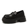 Platform Thick Heel British Style Small Leather Shoes Women's 2025 New Spring and Autumn One-pedal Fairy Style Women's Shoes Jk Single Shoes Black