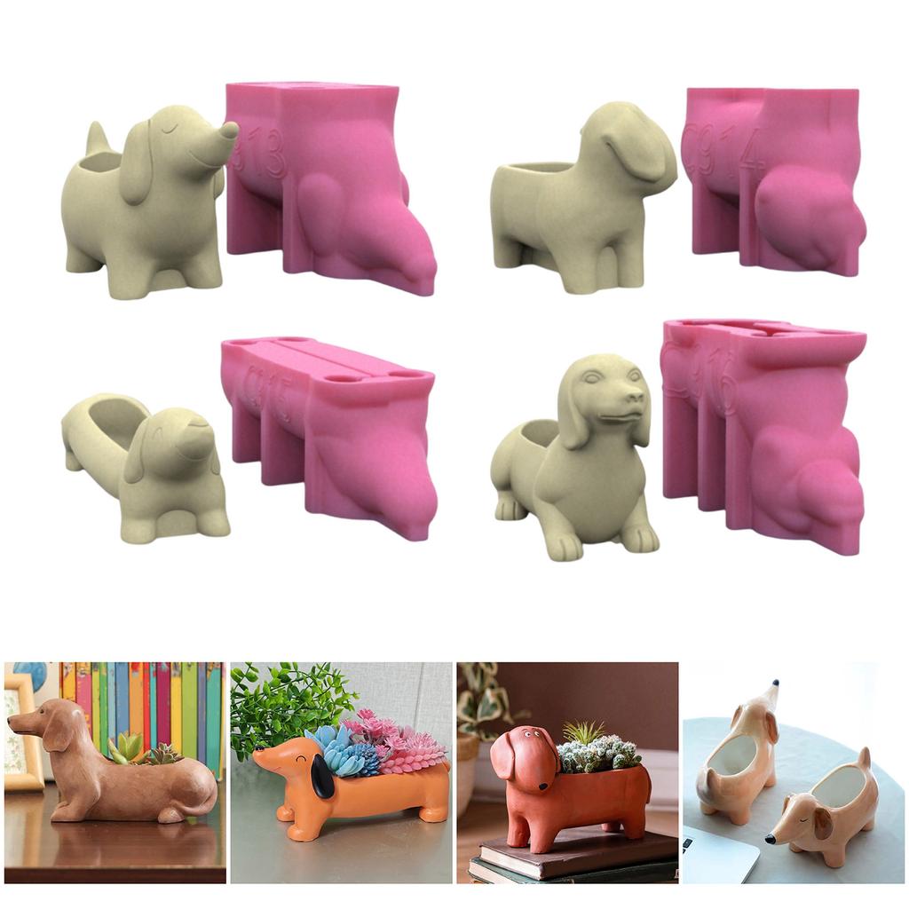 Sukkulenten Pflanzer Formen Vase Formen Dackel Hund Form Blumentopf Formen Epoxy Harz Form Stift Lagerung Halter Formen