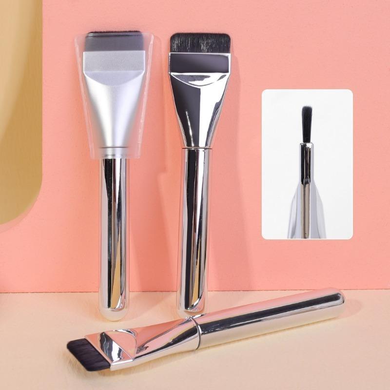 Aluminum Tube Ultra-Thin Foundation Brush,Apply makeup quickly and evenly,come with protected bag
