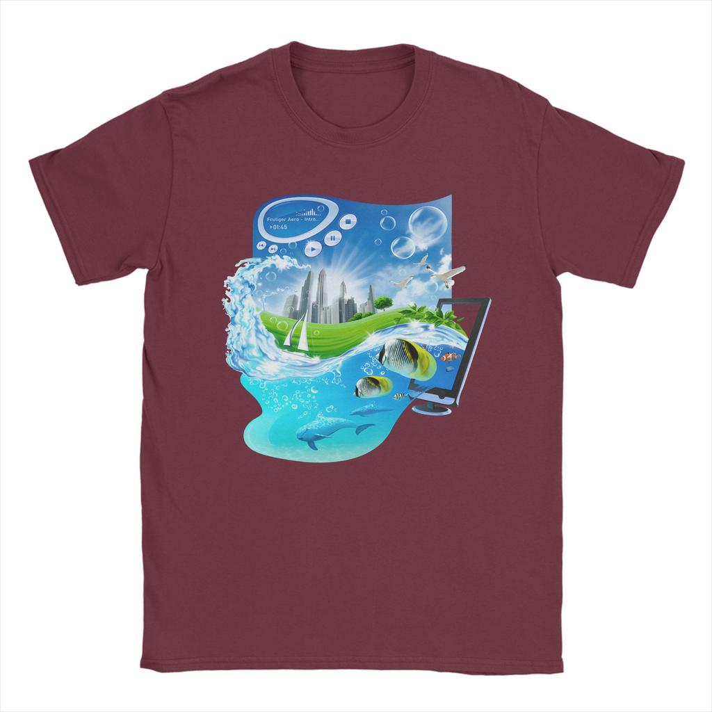 Unisex Women Frutiger Aero World Vaporwave T Shirt 100 Cotton New Arrival Tee Shirts Clothing Outfits