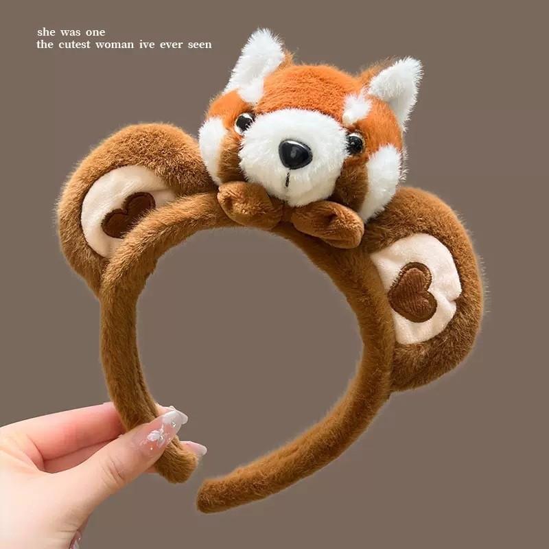 Plush Raccoon Headband Creative Cartoon Animal Zoo Hair Accessory For Kids And Adults