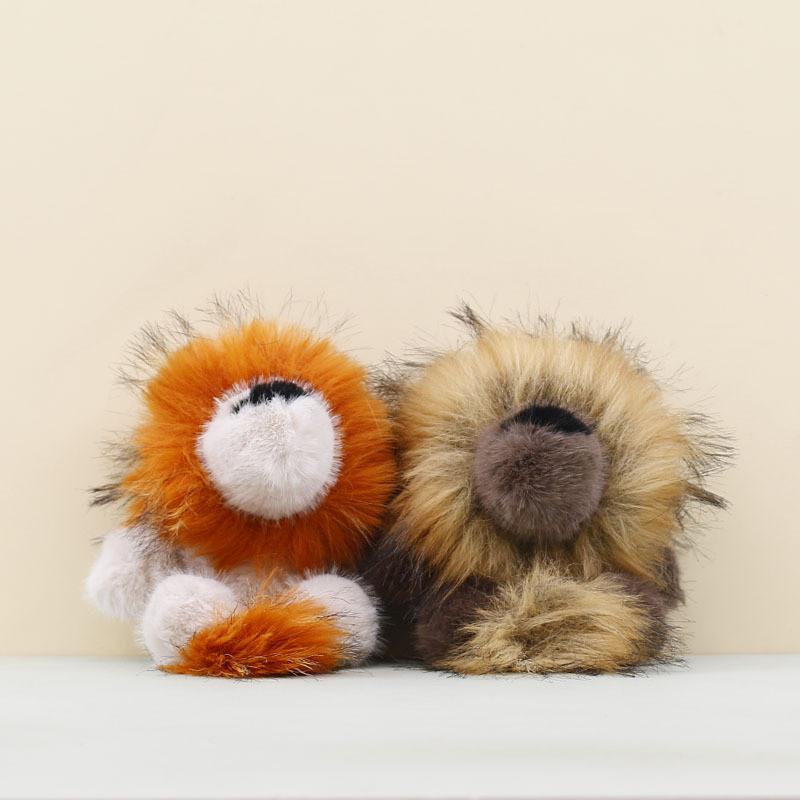 Lion Stuffed Plush Animal Pp Cotton Soft Charm Toy For Kids School Bag Decor