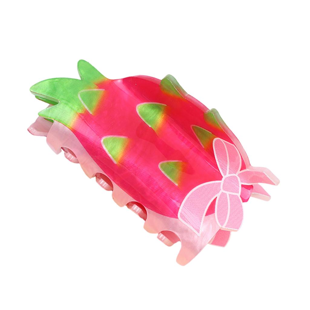 Fruit Theme Acrylic Hair Claw Clip For Women and Girl Ponytail Holder Strong Hair Grip With Vibrancy Color Daily Wear