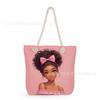 Multifunctional Fairy Tale Style Printed Thick Rope Shoulder Beach Bag Casual Large Capacity Handbag 0106 CLE