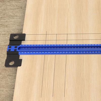 Woodworking T-Square 50CM Aluminum Alloy Hole Scrbing Guides Ruler Positioning Scribe Tool Precision Carpenter Layout Measuring